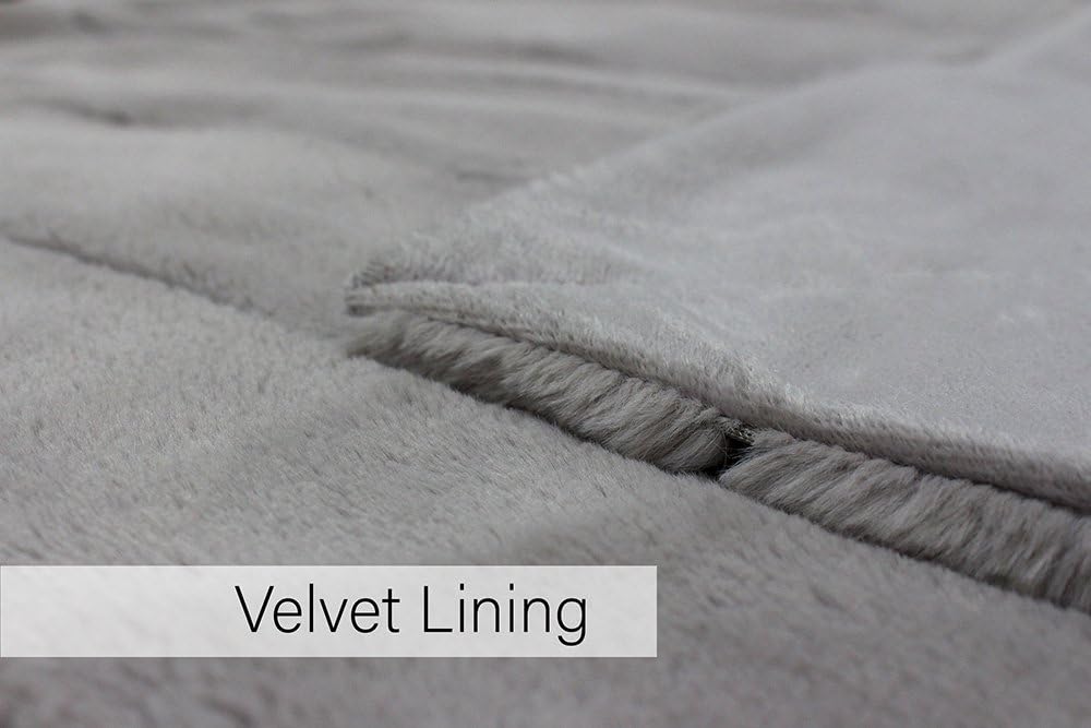 Paoletti Empress Faux Fur Throw - Soft Elegant Heavyweight Minimalist Décor Blanket for Bed or Sofa (Grey - 130x180cm) - Image 5