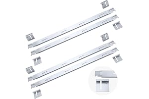 GlikCeil 4 Pcs 26'' to 40. 5'' Adjustable File Bar for Inside a File Cabinet Drawer Cabinet Rails Left to Right Dimension (Silver)