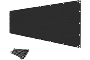 INFRANGE Privacy Fence Screen 4' x 12' Heavy Duty Fencing Cover Mesh Windscreen Cloth for Outdoor Garden Patio Backyard Chain Link Fence Black
