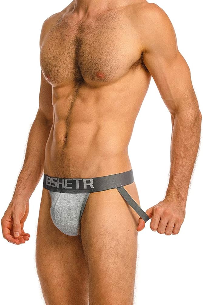 BSHETR Men's Jockstrap Athletic Supporters 4-Pack Multicolored Cotton Low Rise Stretch Sport Gym Underwear at  Men’s Clothing store