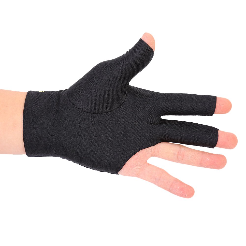 RiToEasysports Open Three Finger Spandex Glove, Snooker Billiard Pool Gloves Left Hand Yoyo Glove