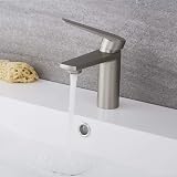 Milano Hunston Mono Basin Mixer Tap Lever Handle Brushed Nickel Single Hole view 3