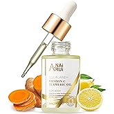 ANAI RUI Squalane Vitamin C Turmeric Facial Oil Moisturizer for Face, Hydrates, Firms Skin, 1fl.Oz.