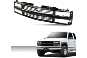 G-PLUS Front Bumper Grille Grill Black Compatible with Chevy Silverado Blazer C/K 1500 2500 3500 Suburban Tahoe 1994-2000 For Models with Composite Headlights 15981092 GM1200239