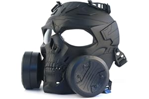 AOGLENIC Full Face Airsoft Gas Mask Tactical Skull Dummy Toxic Game Mask for BB Gun CS Paintball Cosplay Costume Halloween Masquerade
