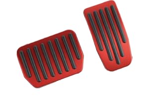 QIRUIMY Red Foot Pedal Pads Set for Tesla Model 3 Model Y 2016-2026, Non-Slip Pedal Covers Accessories, Aluminum Accelerator/Brake Foot Pedal Pad for Model Y(Juniper) Model 3(Highland)