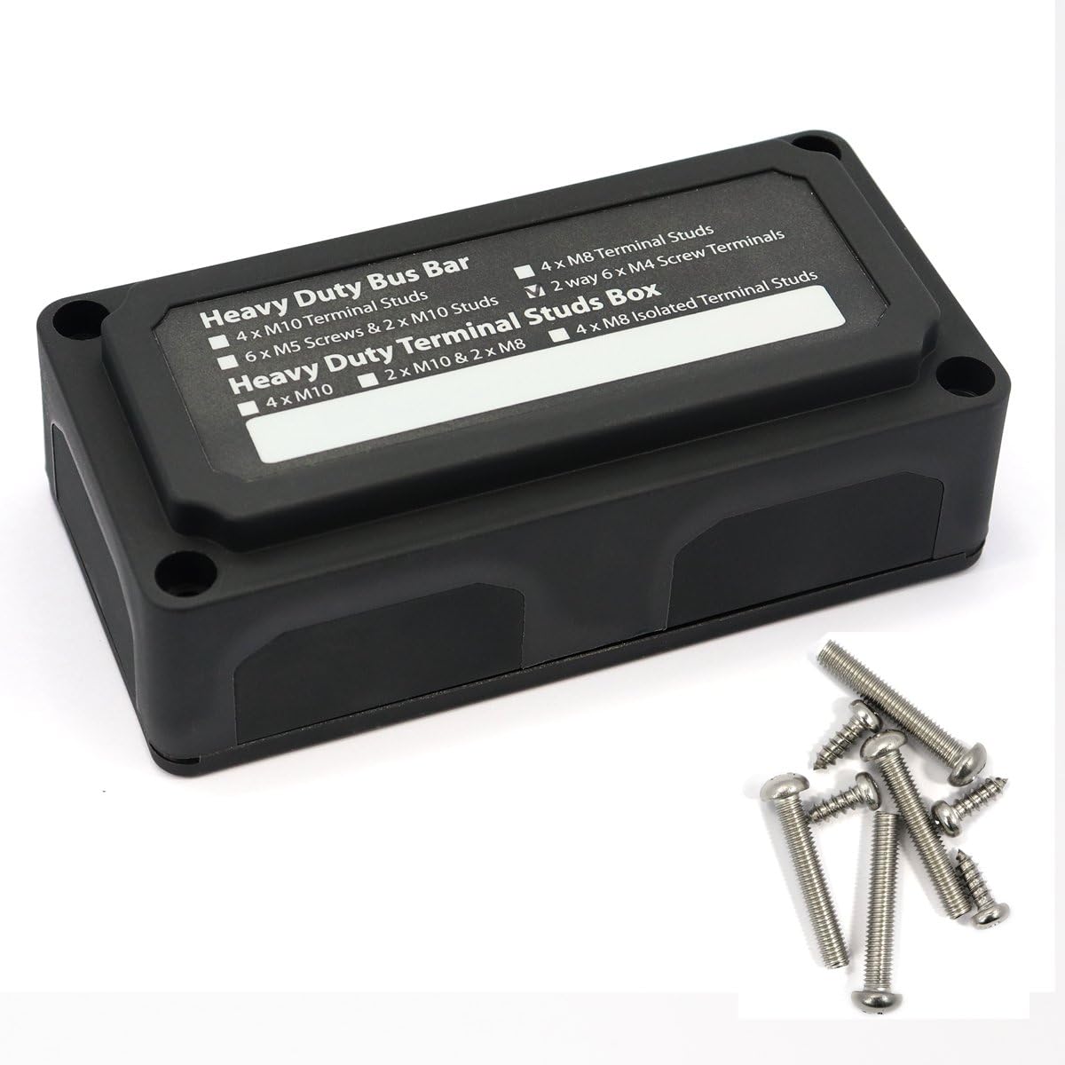 T Tocas 100A BusBar Box - Heavy-Duty Module Design Power Distribution Block with 12 screws and 4 x M6 Terminal Studs - Image 5