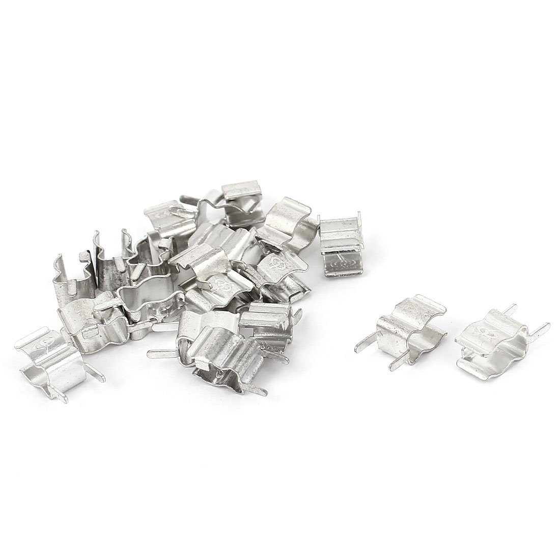 uxcell Clips Holder Bracket for 5mm x 20mm Fuse Silver Tone 20 Pcs