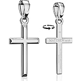 ZENLUNANO Cross Pendant Necklace with Bible Verse - Top-grade 316L Stainless Steel, Sleek Polished Design, Skin-friendly, Christian Jewelry for Men and Women
