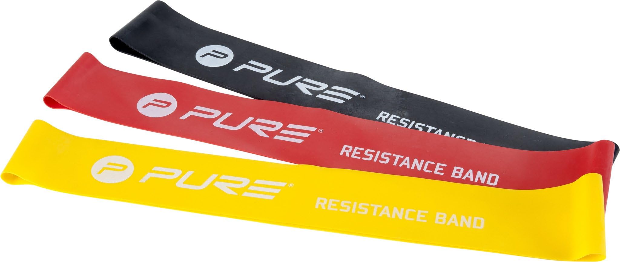 Pure2Improve Unisex Adult Resistance Bands Set of 3 Resistance Bands Set Of 3 - Black/Red/Yellow,. P2I200130
