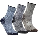 YUEDGE Men's 3 Pairs Wicking Antimicrobial Outdoor Multi Performance Hiking Cushion Socks