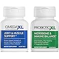 OmegaXL Powerful Joint and Muscle Support Supplement (60 Count) & Probiotic XL - PreforPro, DE111, Shelf Stable - Promote Healthy Gut Flora Growth (30 Veggie caps)
