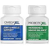 OmegaXL Powerful Joint and Muscle Support Supplement (60 Count) & Probiotic XL - PreforPro, DE111, Shelf Stable - Promote Healthy Gut Flora Growth (30 Veggie caps)