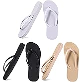 Xuhal 3 Pcs Women Girls Slim Flip Flops Colored Summer Casual Flip Flop Sandals Rubber Thong Style Cute Sandals for Women Shower