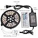 16.4ft 5M Waterproof Flexible Strip Lighting 300led RGB SMD5050 LED Light Strip Kit 5M+44Key Remote+12V 5A Power Supply