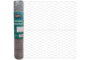 MTB SUPPLY 20GA Galvanized Hexagonal Poultry Netting Chicken Wire 24 inches x 50 feet x 1 inch Mesh