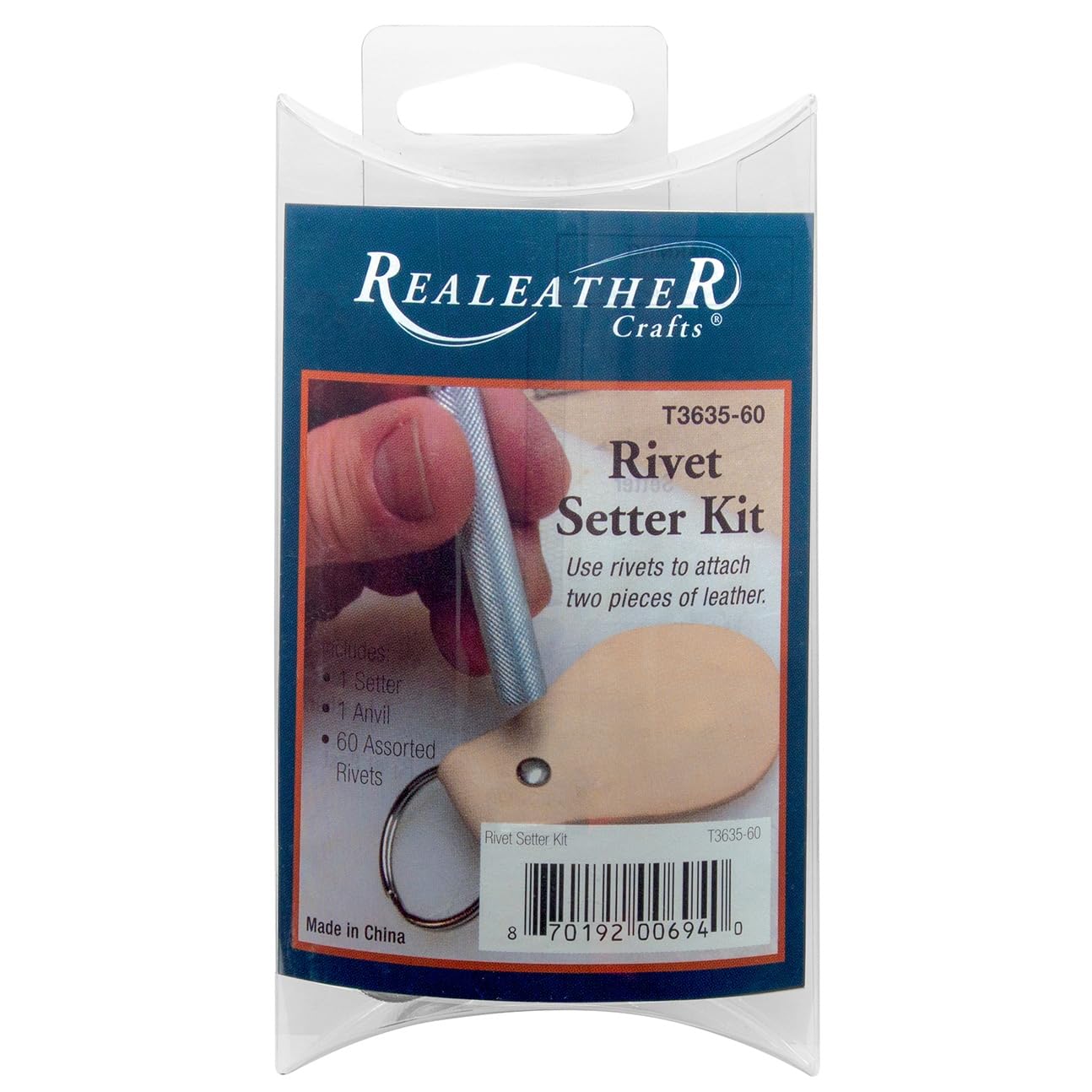 Realeather Crafts Rivet Setter Kit Nickel, Assorted Finishes