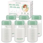 6PCS Breastmilk Storage Bottle Compatible with Momcozy Breast Milk Cooler 22oz, Wide-Neck Baby Bottles for Pumping Fit Spectra/Motif Luna Flange, Spectra Collection Bottles for Fridge, 9.5oz, Green