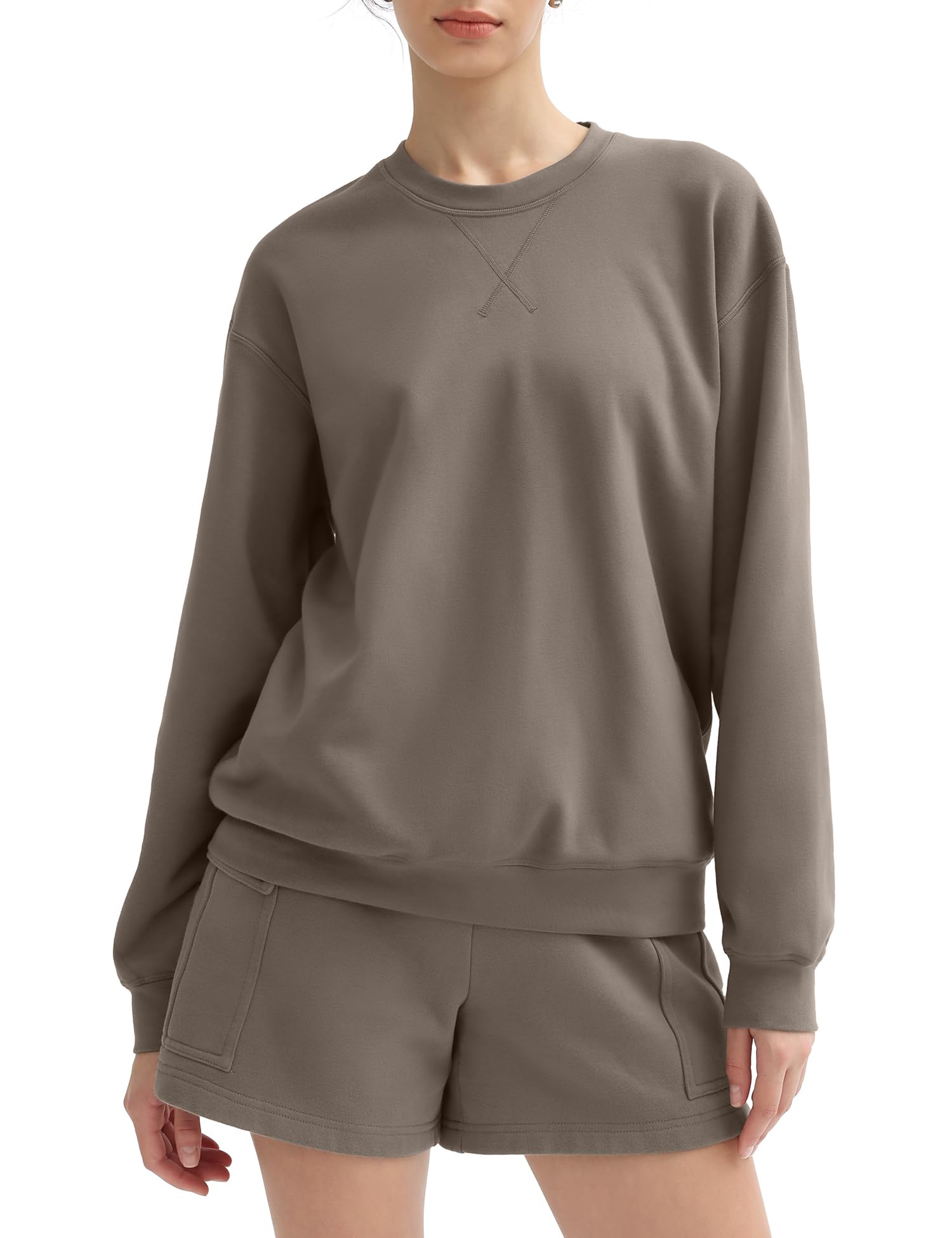Photo 1 of **pants missing**
PUMIEY Oversized Sweatshirt for Women Casual Crewneck Long Sleeve Pullover Hoodie Fall Clothes, Simply Taupe Medium