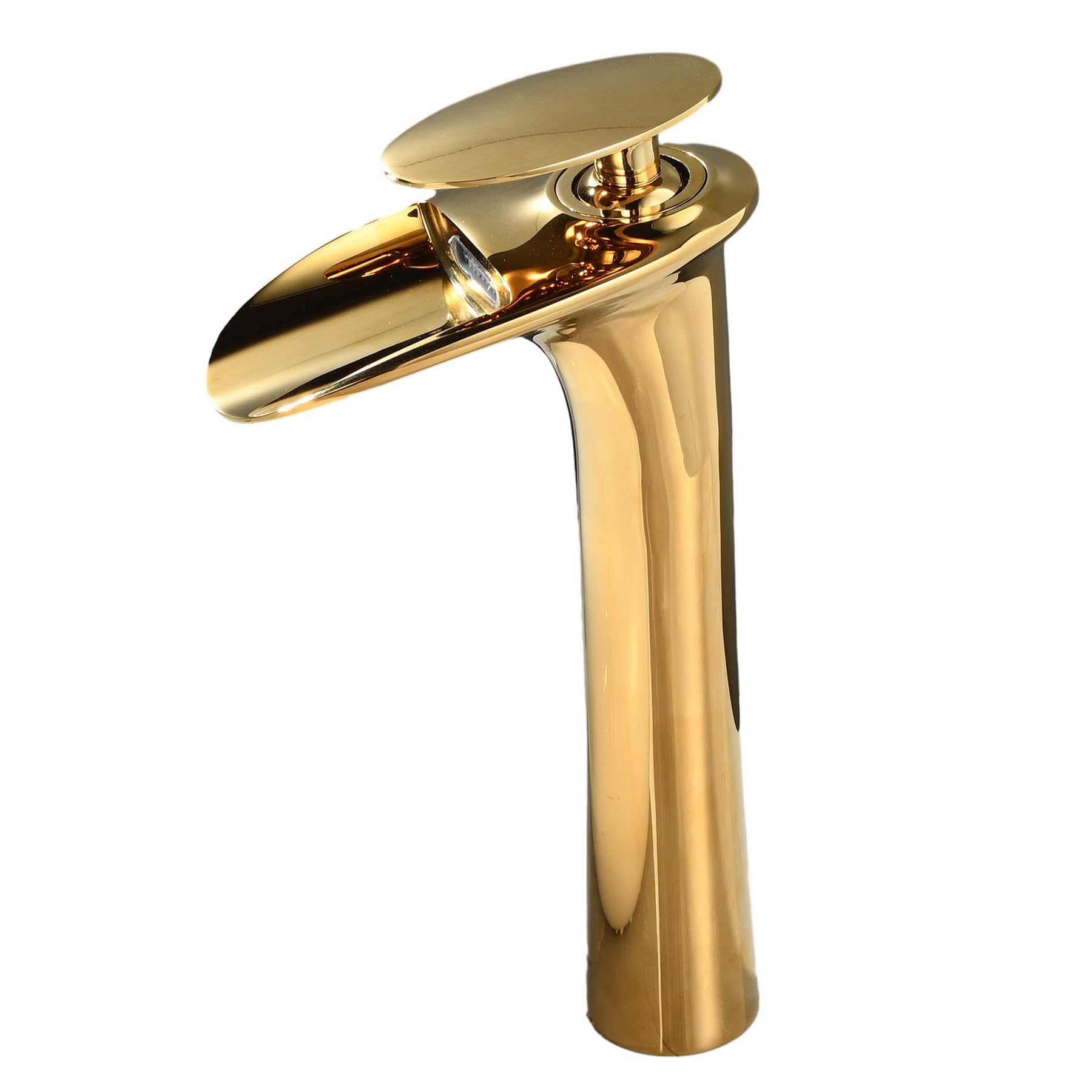 SHUNLI Gold Waterfall Sink Mixer Tap - Tall, Single Lever, Single Hole