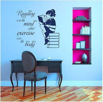 Amazon Com Girl Reading Book Vinyl Wall Sticker For Kids
