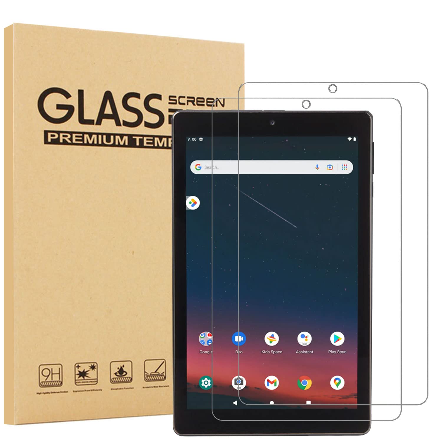 Photo 1 of [2-Pack] EpicGadget Glass Screen Protector for Onn 7 Inch Tablet Gen 3 (2022 Model:100071481) - Tempered Glass Film/High Definition / 9H Hardness