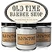 Scented Candles for Men - Old Time Barber Shop - Set of 3: Shaving Cream, Talc, Aftershave - 3 x 4-Ounce Soy Candles - Each Votive Man Candle is Handmade in The USA - Perfect Mens Gift