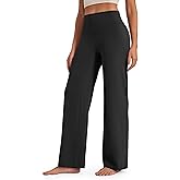 G4Free BareFeel No Front Seam Straight Leggings for Women High Waisted Wide Leg Yoga Pants 29"/31"/33"
