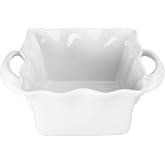 BIA Cordon Bleu 900579S2SIOC Everyday Bakeware Wavy Square Baker, Set of 2, 16 Oz.