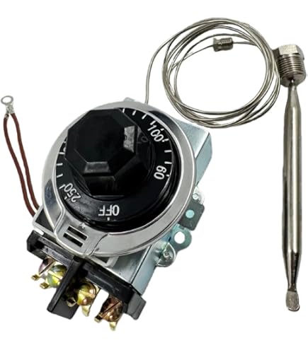 Selco CAP-054-270 Thermostat Kompatibel Mit Randell Dampftischen – SPST Edelstahl, Auto-Reset, Kapillarlänge 148 Cm, 54–270°F