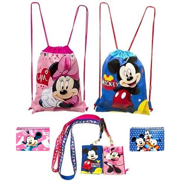 Amazon.com: Disney Mickey and Minnie Mouse Drawstring Backpacks