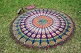 Apoorva's Handmade Frindge Roundie, Mandala Round, Beach Blanket, Picnic Beach Sheet, Yoga Sheet, Meditation Yoga Mat with Beautiful Carry Bag