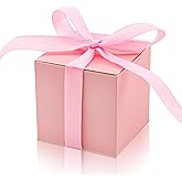 KPOSIYA 70 Pack Favor Boxes 2x2x2 inch Candy Boxes Pink Gift Boxes with Ribbons for Wedding Baby Shower Decorations Birthday Party Supplies