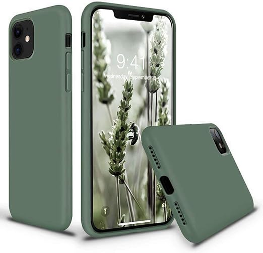Amazon Com Vooii Iphone 11 Case Soft Liquid Silicone Slim Rubber Full Body Protective Iphone 11 Case Cover With Soft Microfiber Lining Design For Iphone 11 Pine Green