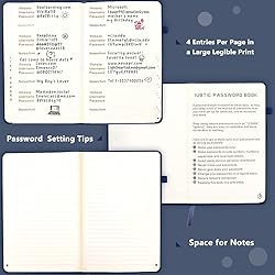 JUBTIC Password Keeper Book with Alphabetical