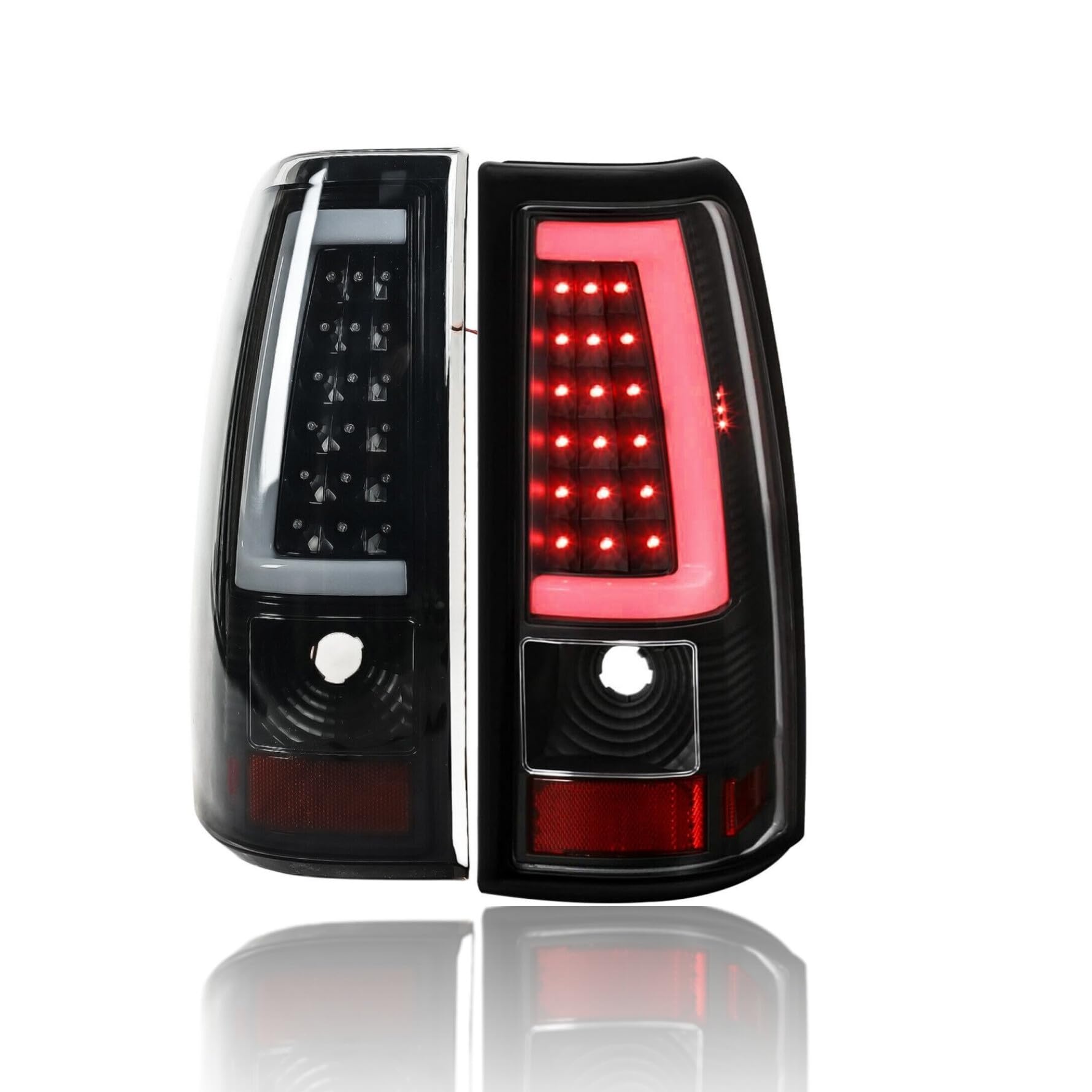 Photo 1 of munirater 1 Pair Tail Lights Smoked Lens Black Housing Left and Right Side Replacement for Silverado 1500 2500 3500 2003-2006