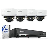 145°Wide Angle+IK10 Vandalproof Reolink 12MP 8CH PoE Security Camera System with 2 Way Talk, 4pcs PoE Cams Outdoor, Spotlight