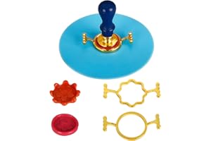 S SANGLE SOPFFY Metal Wax Seal Molds Kit with Silicone Mat, Flower and Round Shape(2 PCS) for 1 Inch Wax Seal Stamp Mold Wax Seal Kit for Gift Decoration Wedding Invitations Envelopes Cards DIY