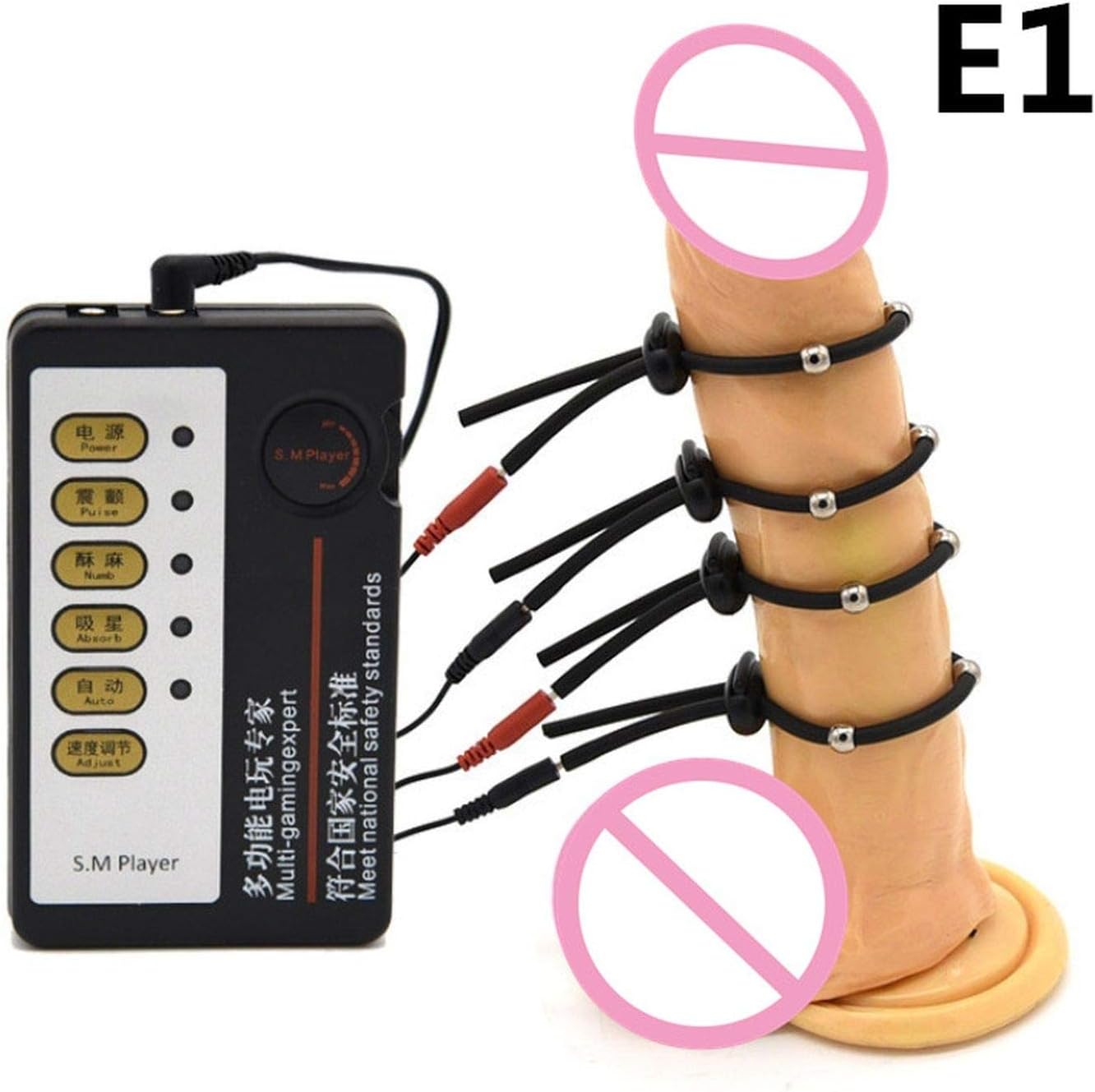 Man 3 Machine Choice Electric Shock 4 Black Þ-ēni C-ǒck Ring Electro Therapy Extender Men Adult Games Themed Kit I9-173,E1,Rabbit Draadloos