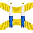 Fibergaga-1m(3ft) OS2 LC to LC Fiber Patch Cable, Single Mode, Simplex, Length Option: 0.5M(1.6ft)-100m(328ft) 9/125µm 2.0mm Diameter Fiber Optic Cable, OS1/OS2 Compatible