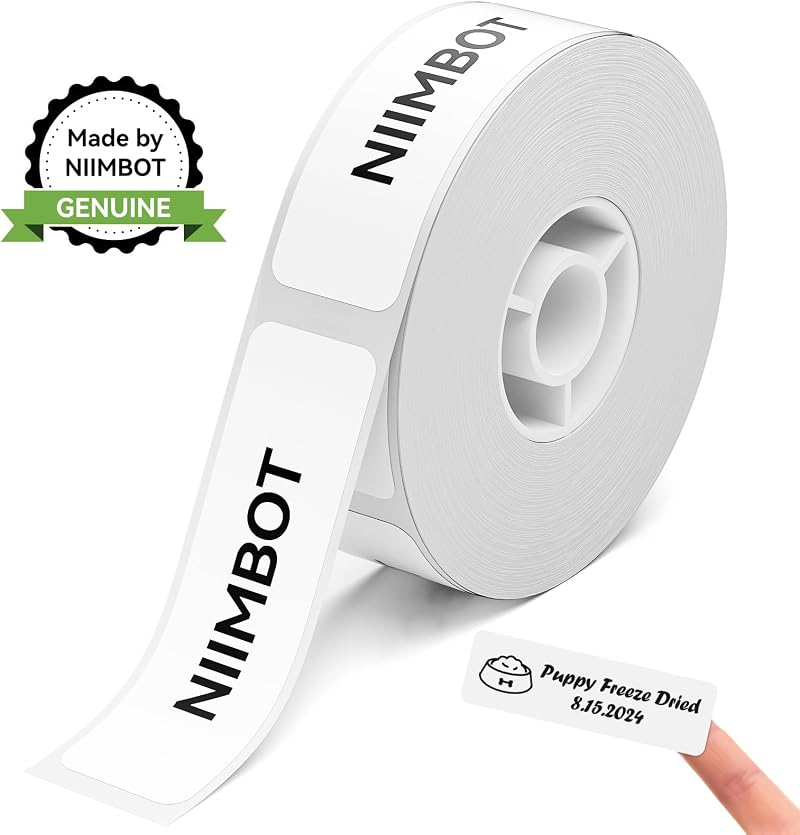 NIIMBOT Label Maker Tape 0.47 x 1.57 inch 12x40mm 160 Labels White