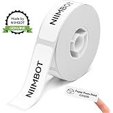 NIIMBOT D110 Label Maker Tape, 12x40mm (0.47"x1.57") 155Label/Roll, Waterproof Label for Home Office Oragnization, White