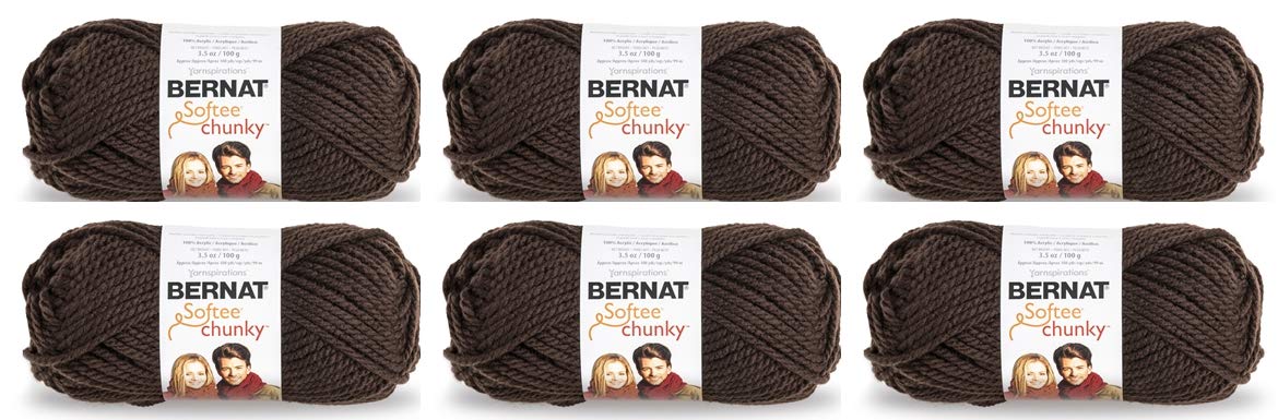 BERNAT SOFTEE CHUNKY- PACK OF 6 BALLS - 100G EACH BALL - DARK TAUPE