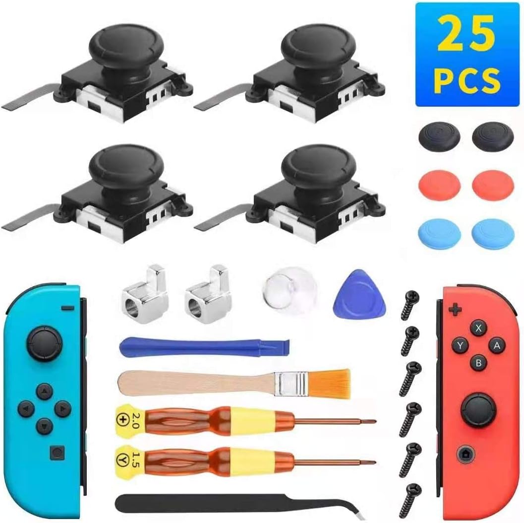 4 Pack Joycon Joystick Replacement, Switch Analog Stick Parts for