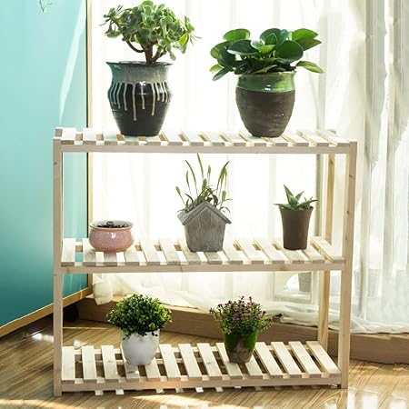 YXWa Puesto de Plantas Marco de Escalera de Flores de 3 Capas ...