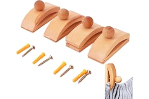 North Sea Wooden Quilt Hangers, 4 Pcs, Classy Clamps, Tapestry Hangers, Screw-in, 5 Pounds Max Weight, Quilt Holder with Scre