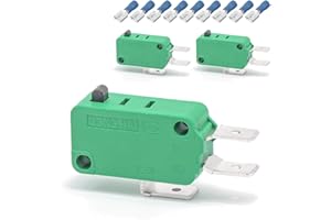 SINORS 3-Pack UL Listed UL Listed Micro Limit Switch, Momentary Snap-in Micro Switch, 16A 125/250V AC, 12V DC SPDT 3Pin 1NO/1NC Limit Switch for Microwave Oven Freezer Arcade, KW3