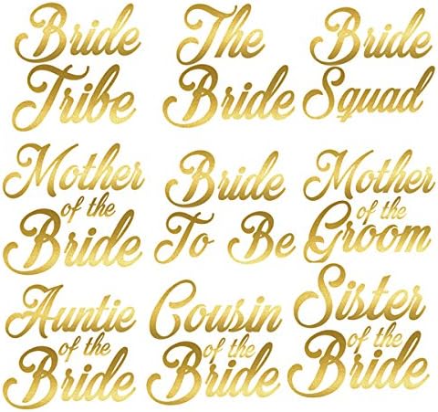 Murrielle Bride Tribe Iron On T Shirt Transfer Bride Team Hen Do Premium Gold Vinyl Small Size