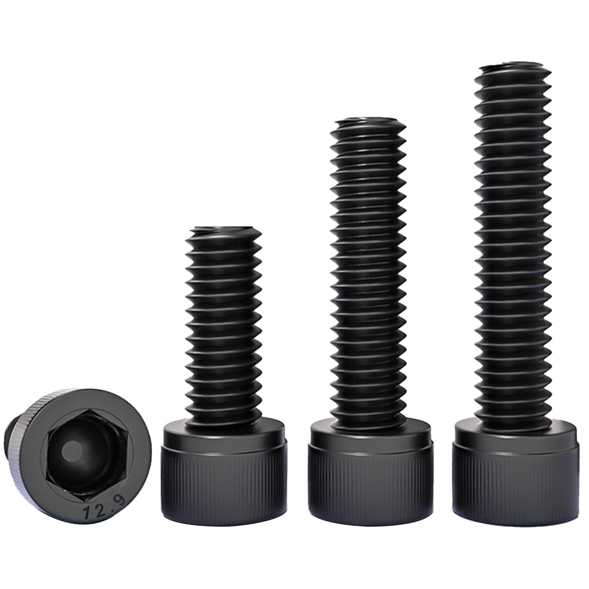 Qrity 10PCS M8x40mm Cylinder Hex Head Cap Screw, Screws Fasteners, Hexagonal Flat Head Machine Screws, Hex Socket Screw Bolt Black, Fully Thread โ image 1