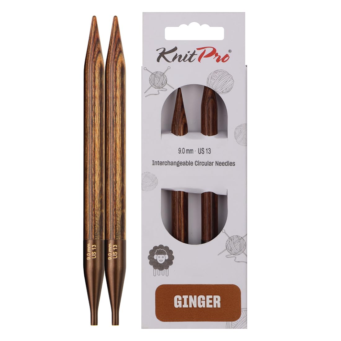 KnitPro Ginger Interchangeable Circular Needles 4" (10cm) | 9.00mm — image 1